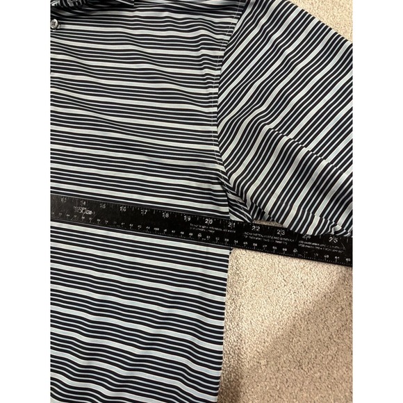 FootJoy FJ Men's Blue & White Striped Golf Polo Shirt Large - Nice - Picture 5 of 5